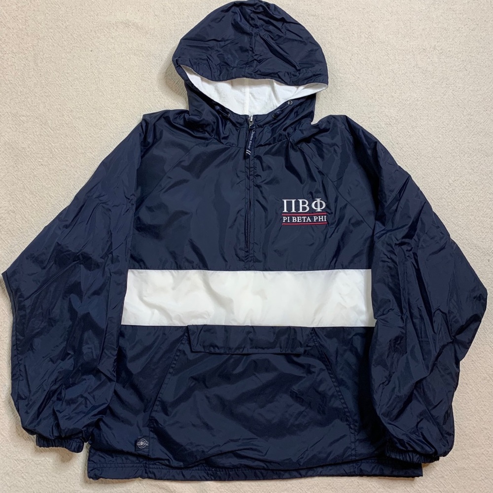 Sorority College Campus Blue Windbreaker Jacket M